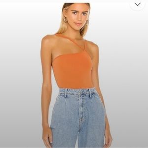 Superdown Revolve Orange tank bodysuit